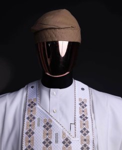 White embroidery Agbada, 3/4 sleeve kaftan & sokoto